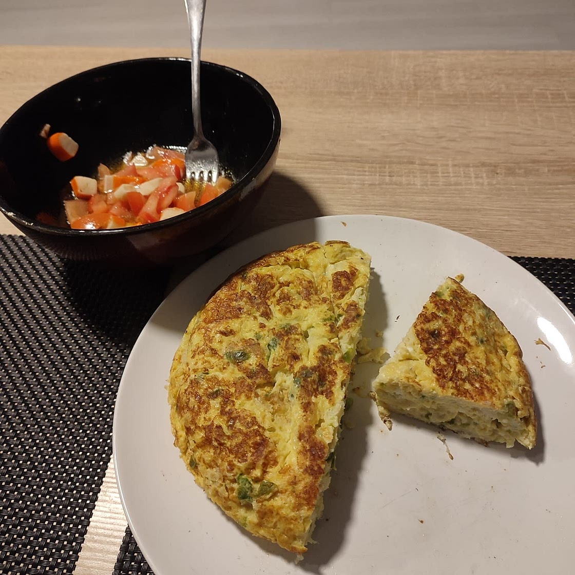 Receta de Tortilla de bacalao y pimiento verde