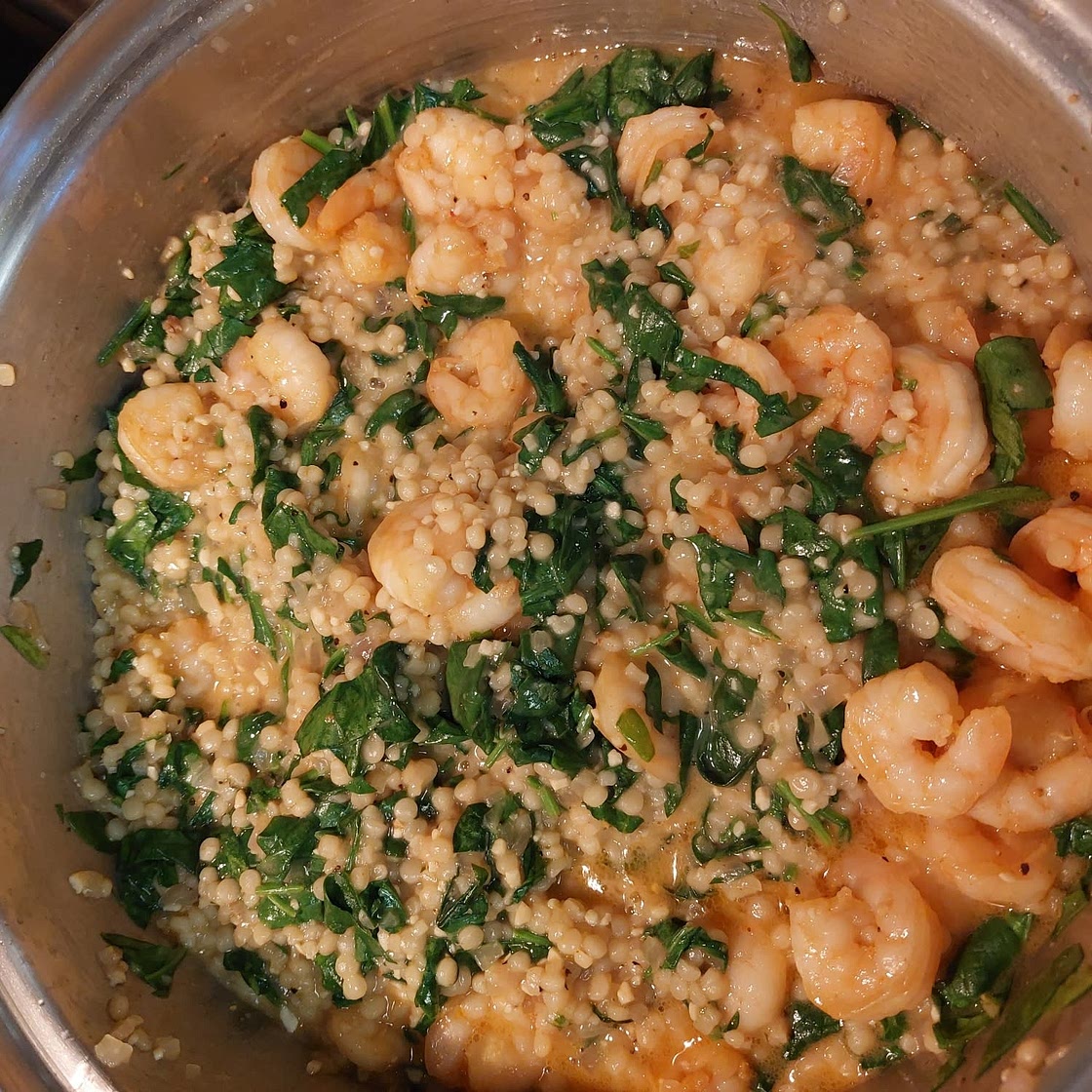 One Pan Lemon Pepper Old Bay Shrimp and Couscous