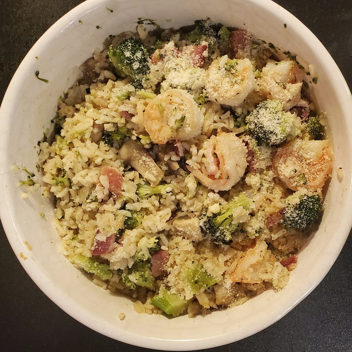 Chicken Scampi with Garlic Parmesan Rice