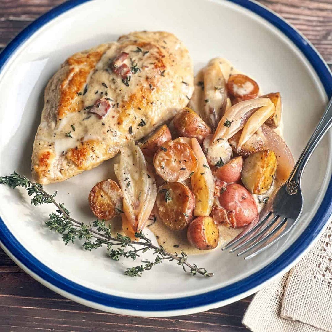 Chicken and Potatoes in Cider Cream Sauce