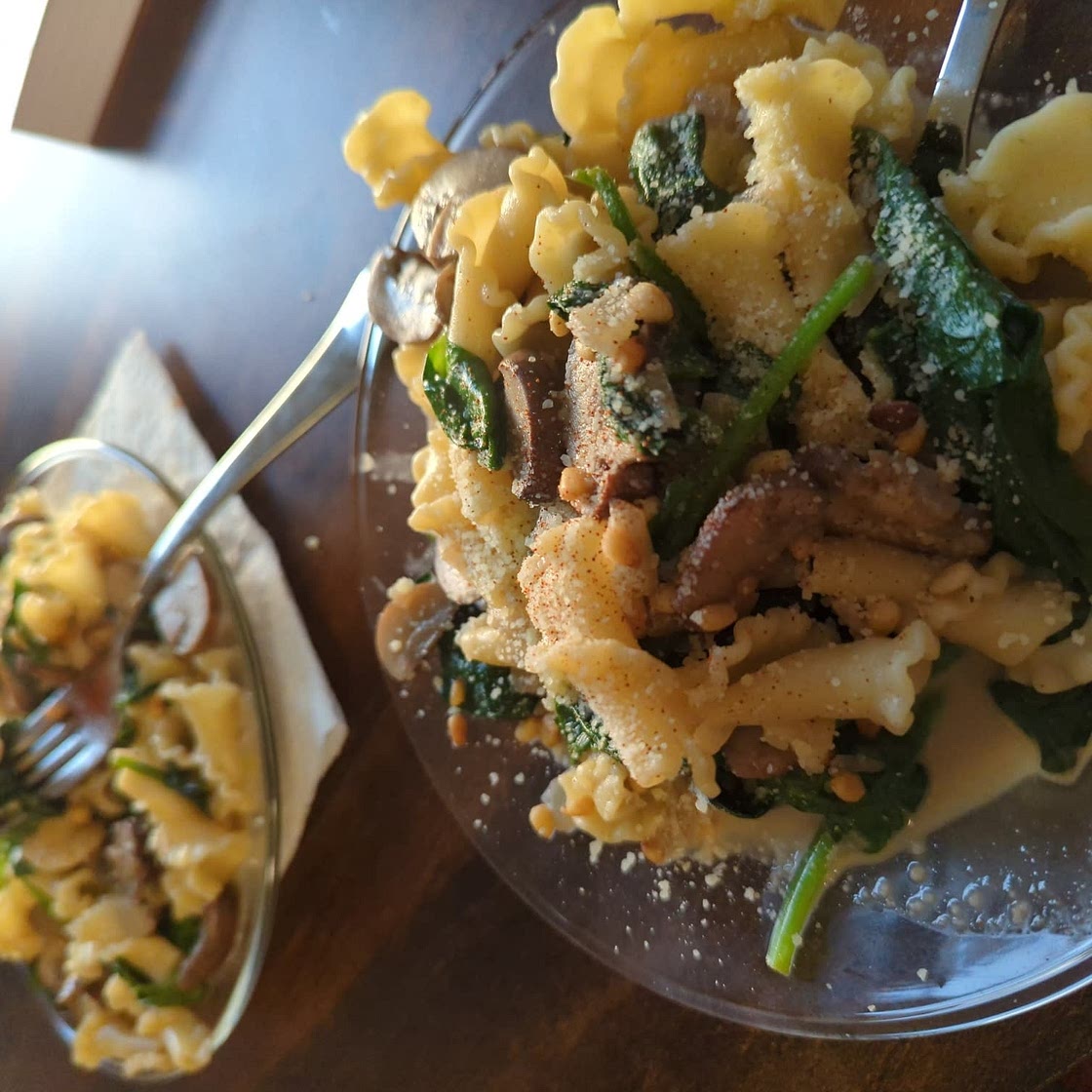 Vegan Mushroom Pasta with Spinach (easy recipe)