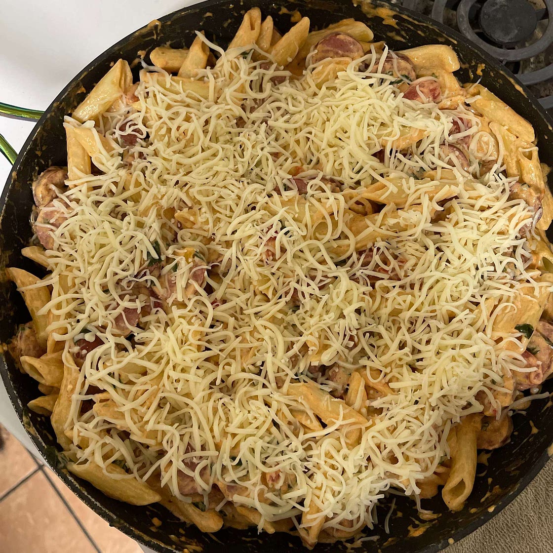 Creamy Smoked Sausage and Spinach Pasta