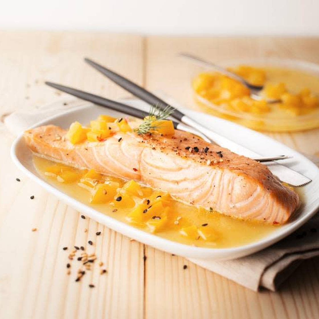 Saumon sauce au poivron