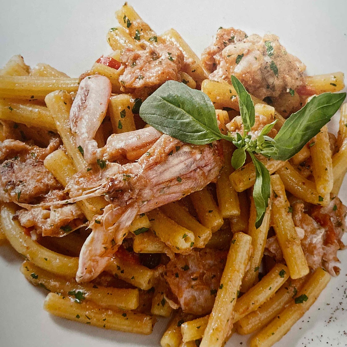 Linguine with shrimps