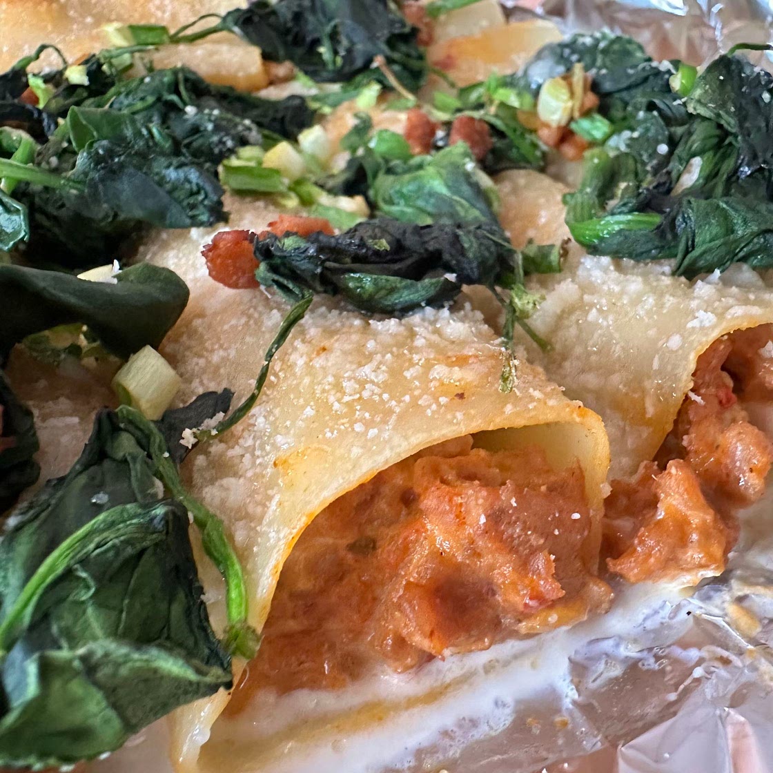 Stuffed cannelloni with turkey