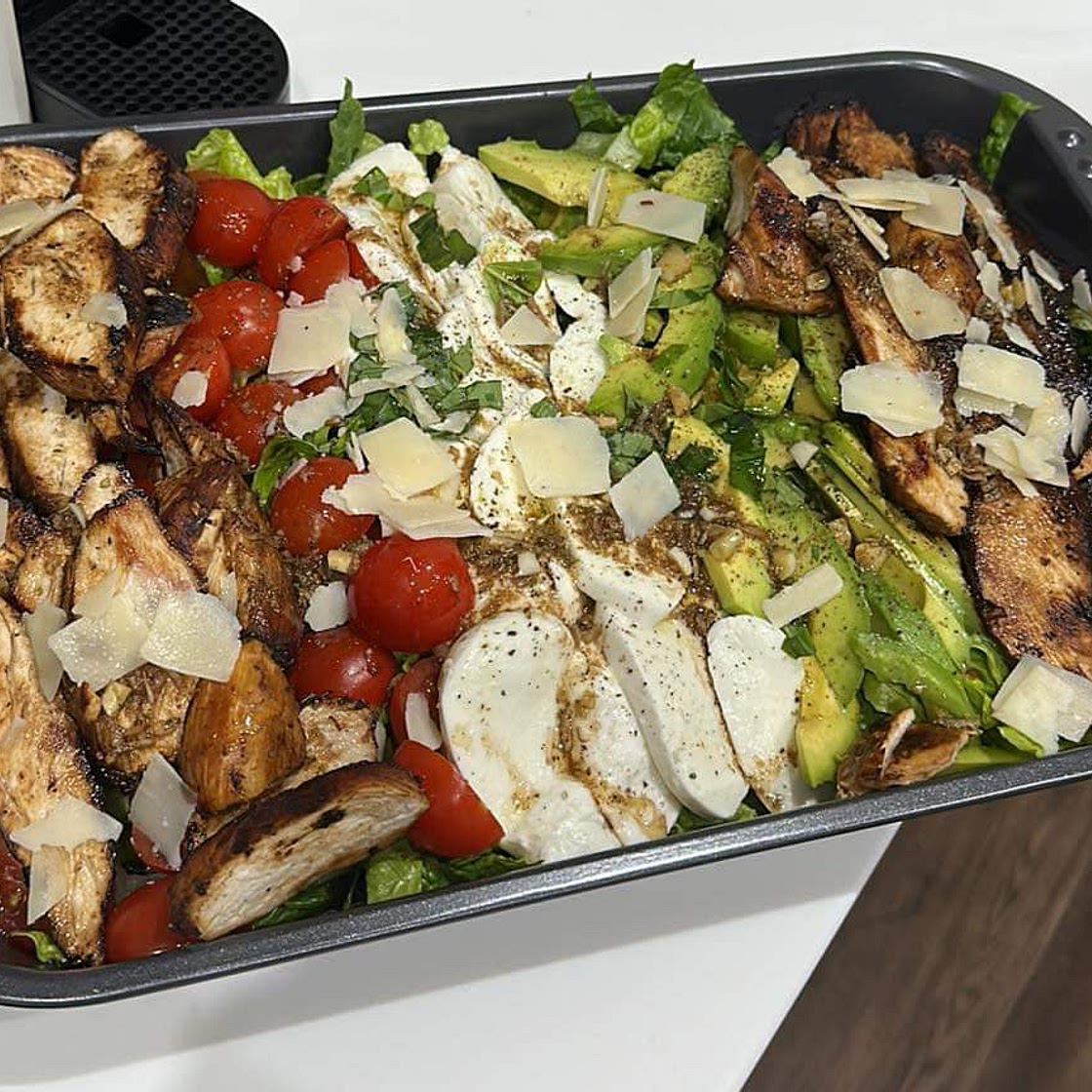 Chicken Avocado Caprese Salad