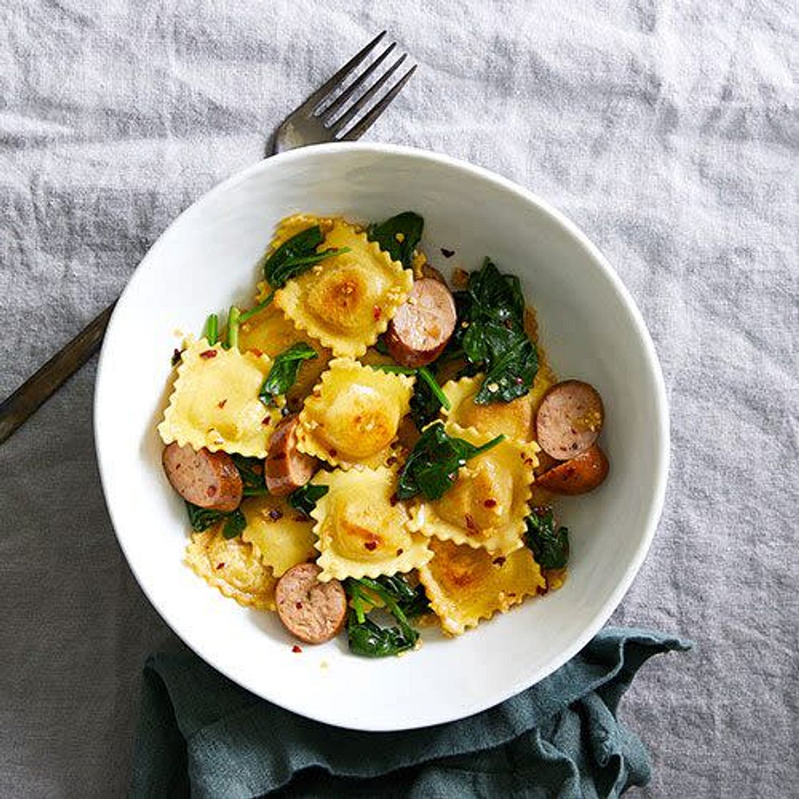 CHICKEN SAUSAGE & SPINACH RAVIOLI