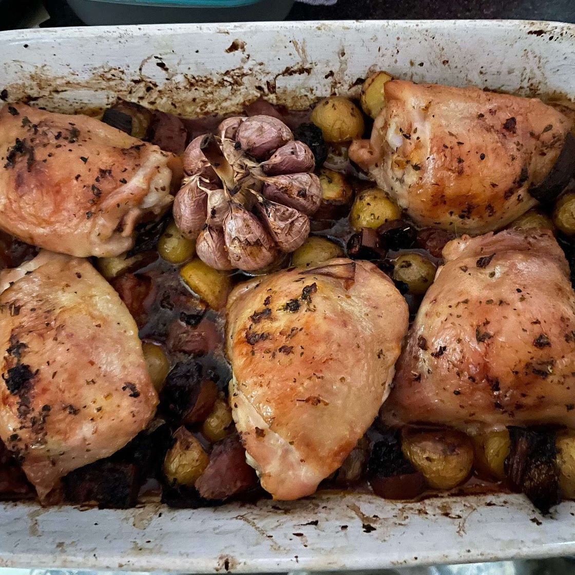 Spanish Chicken With Chorizo and Potatoes