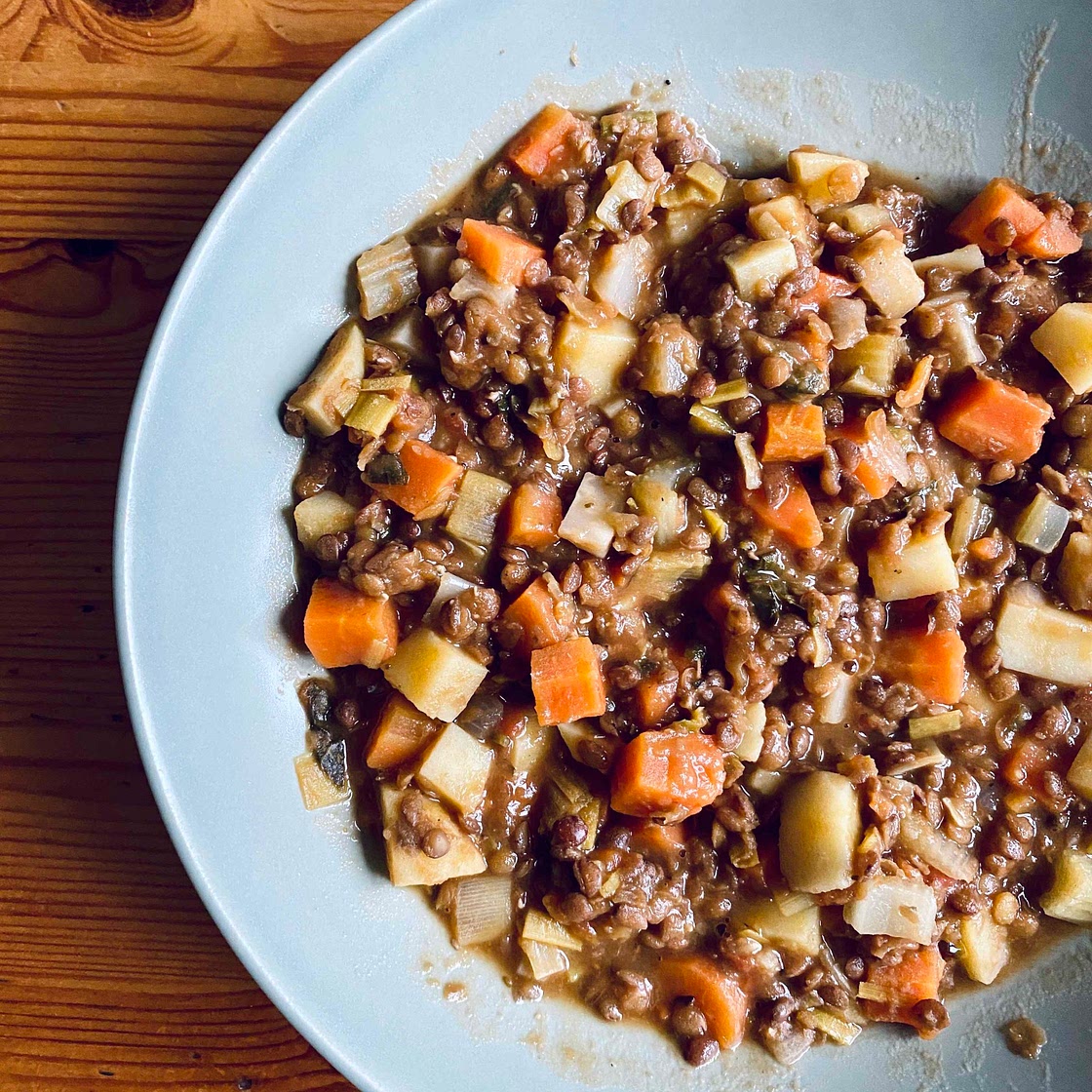 Dicke vegane Linsensuppe