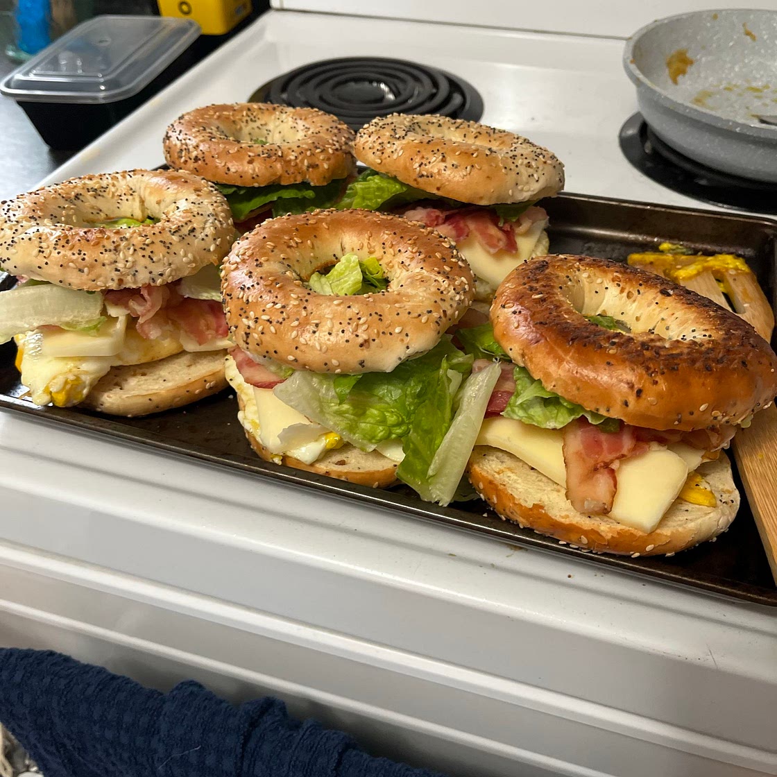 Bacon & Egg Breakfast Sandwich on a Bagel
