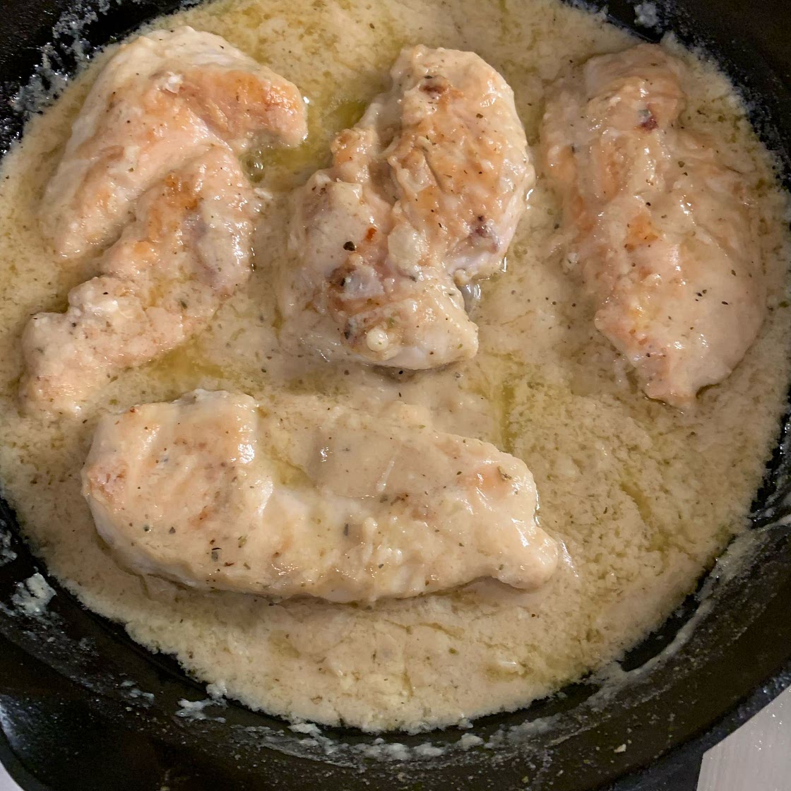 Italian Chicken Pasta in Creamy White Wine Parmesan Cheese Sauce