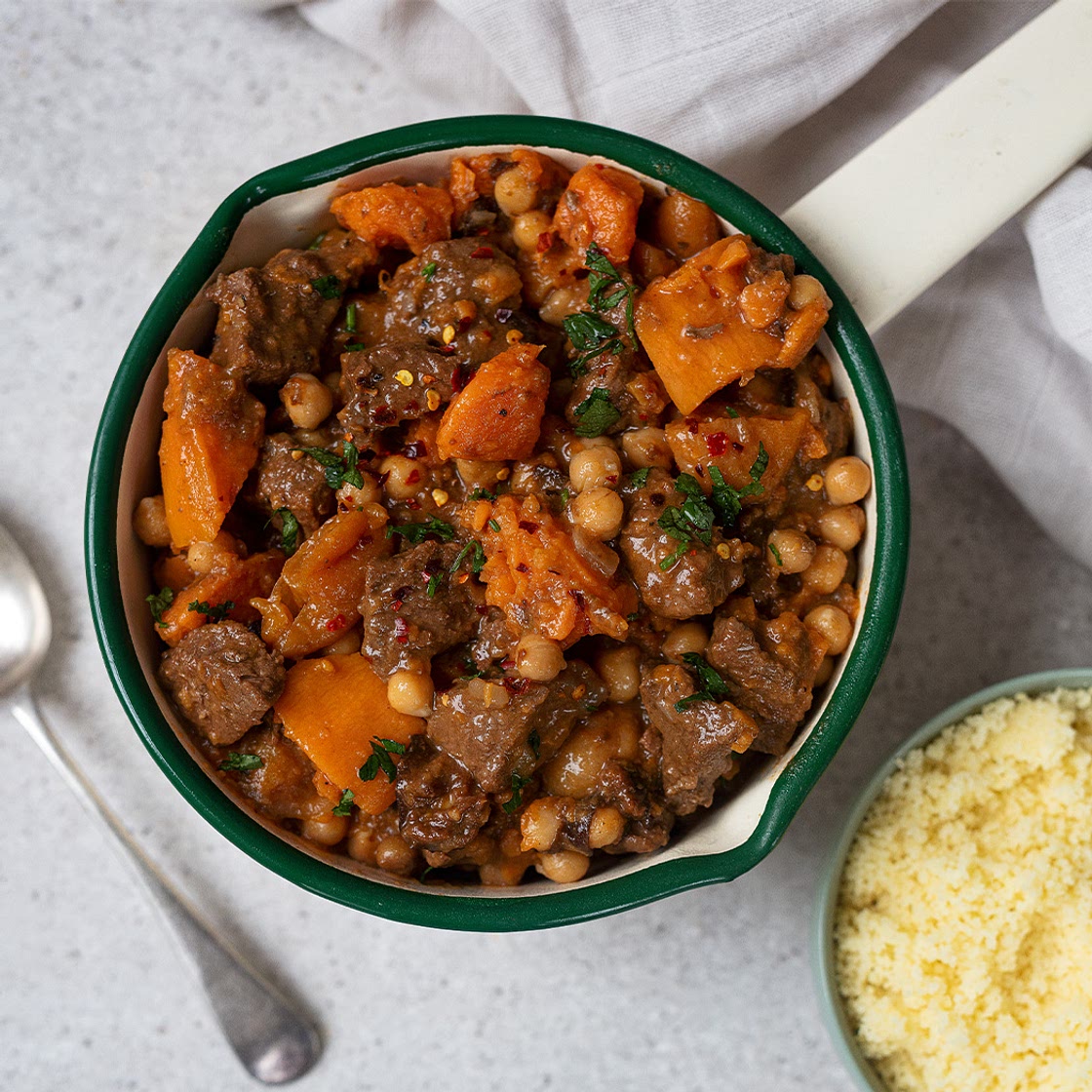 Moroccan beef and sweet potato stew