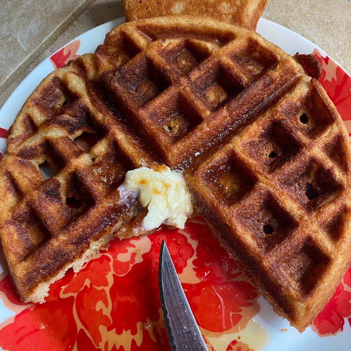 Crumbled cake waffles