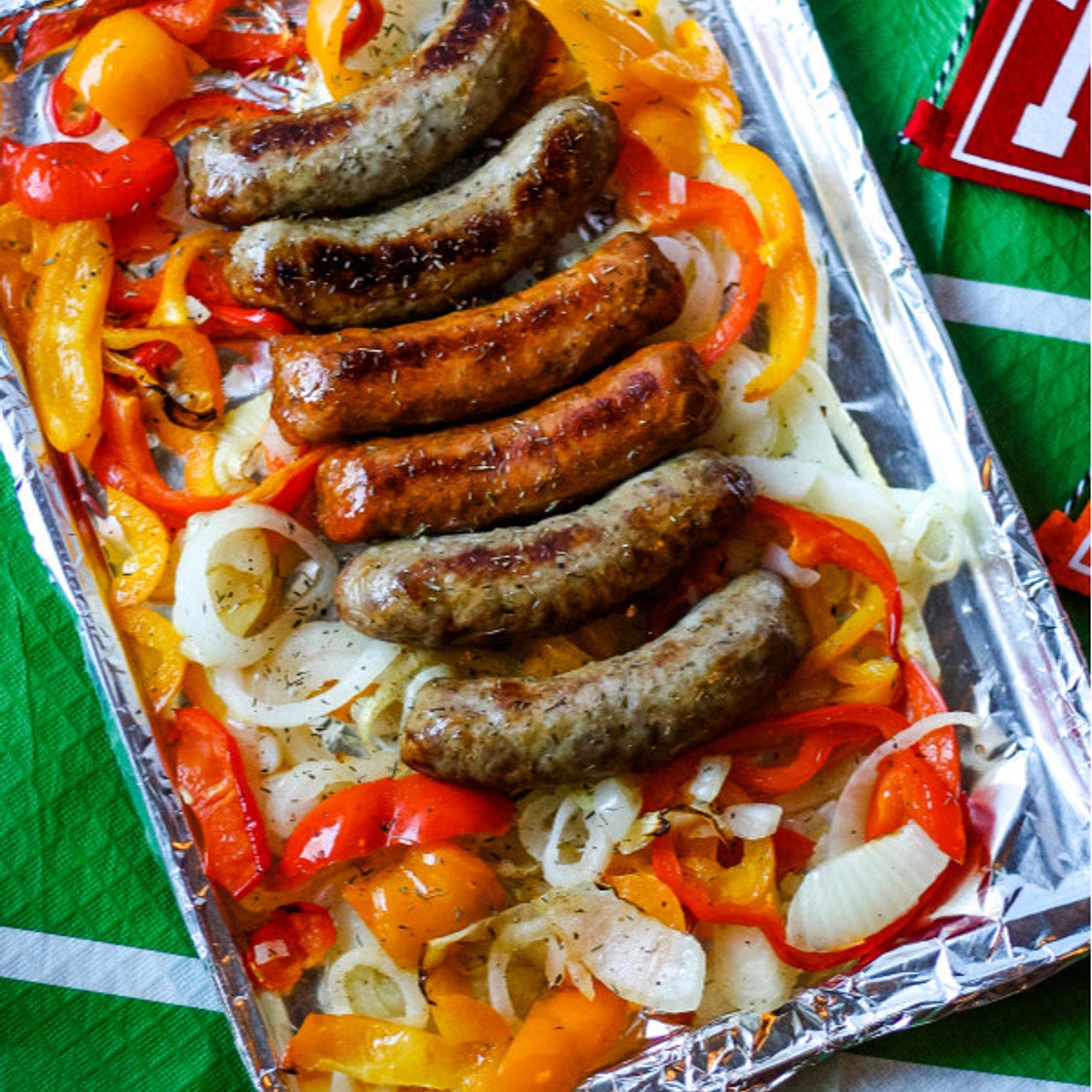 Sheet Pan Sausage and Peppers