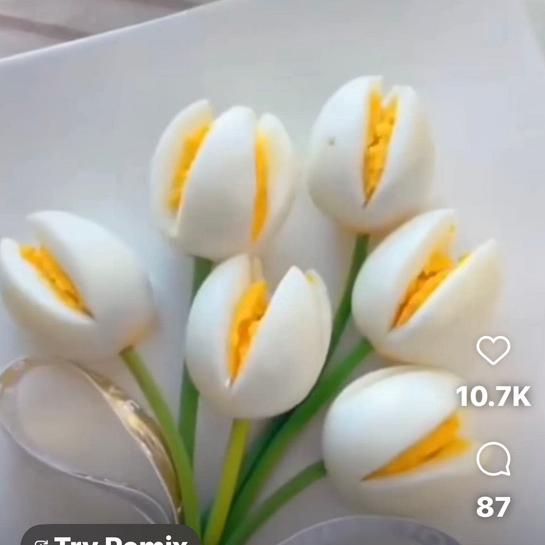 Hard boiled egg flowers