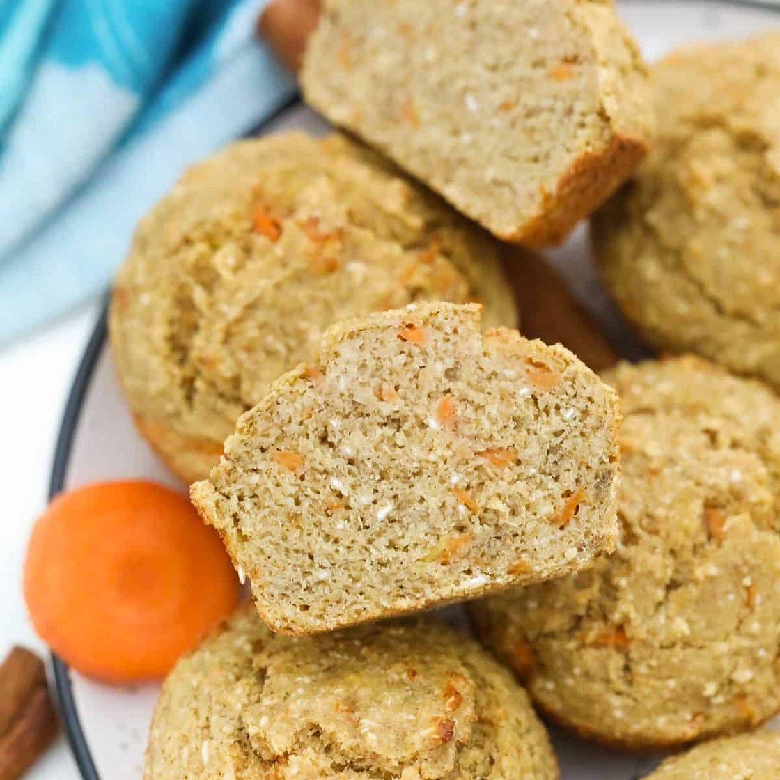 Healthy Banana Carrot Muffins [Oil Free]