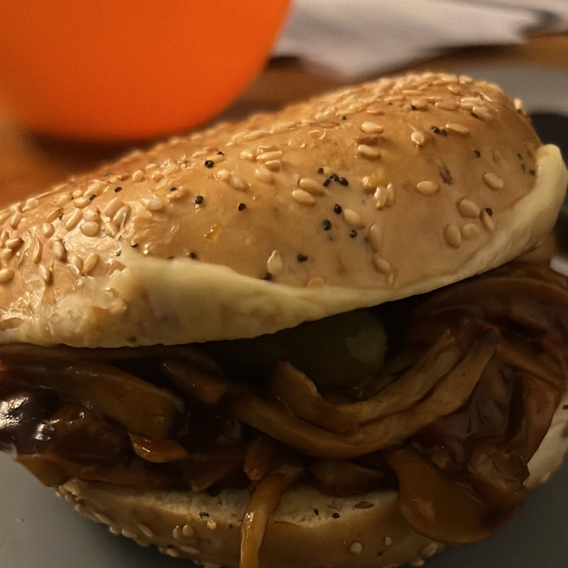 Pulled Shiitake Mushroom BBQ Sandwich