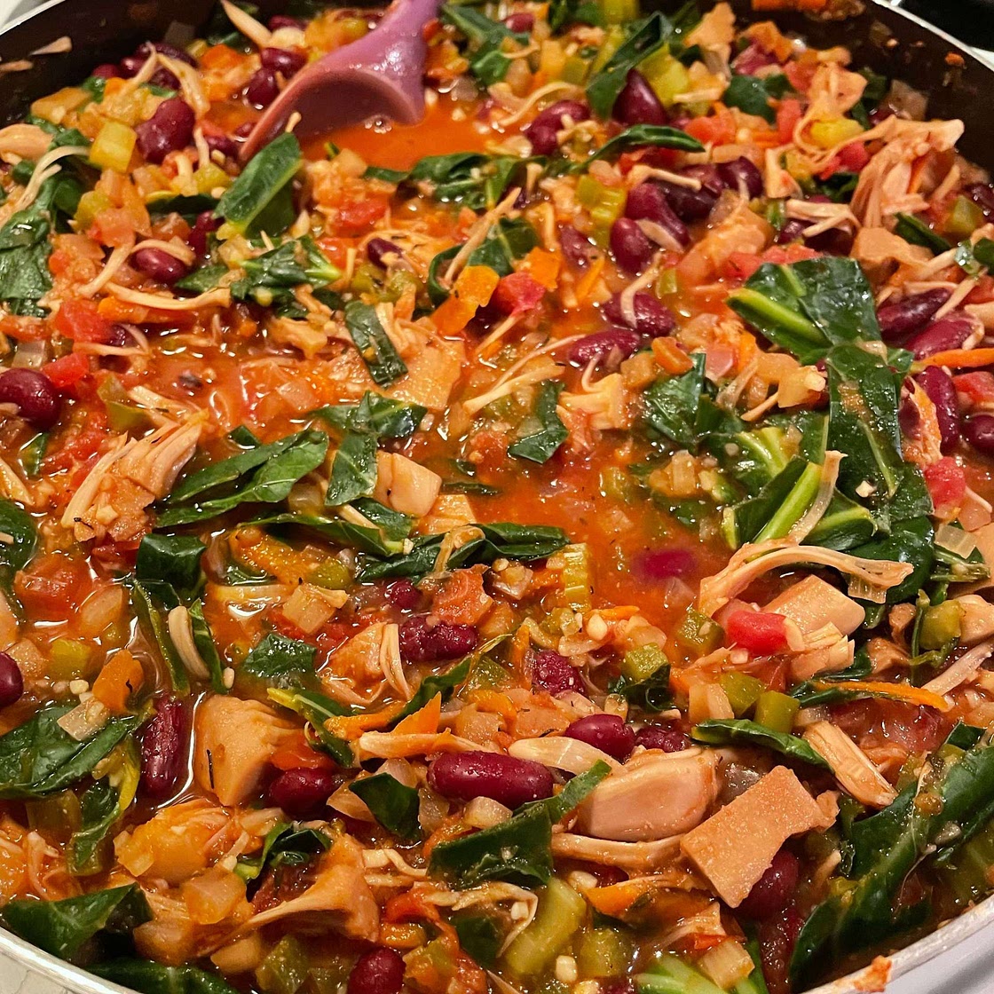 Cajun Jackfruit and Collard Greens