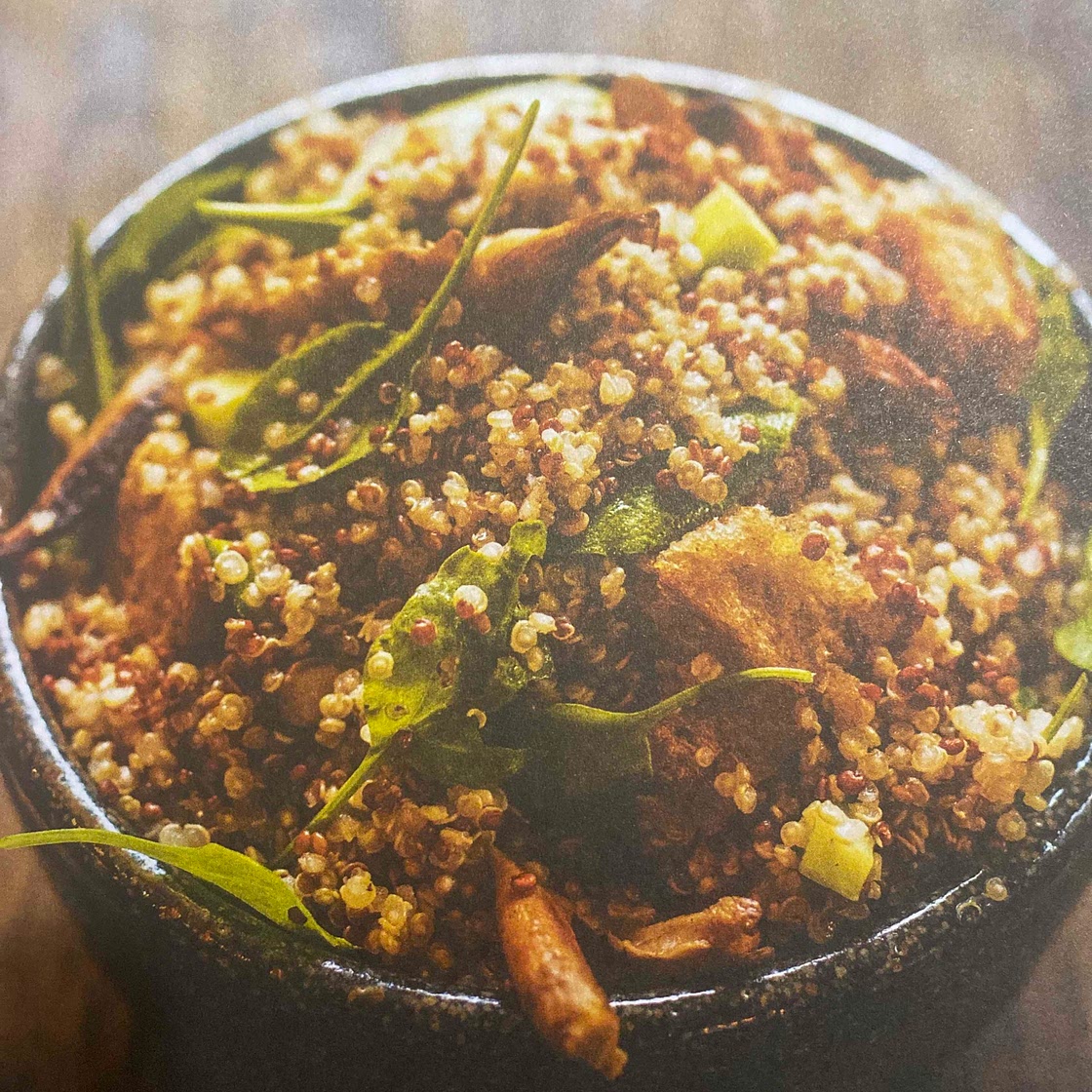 Salade de quinoa, de plantain et de champignon