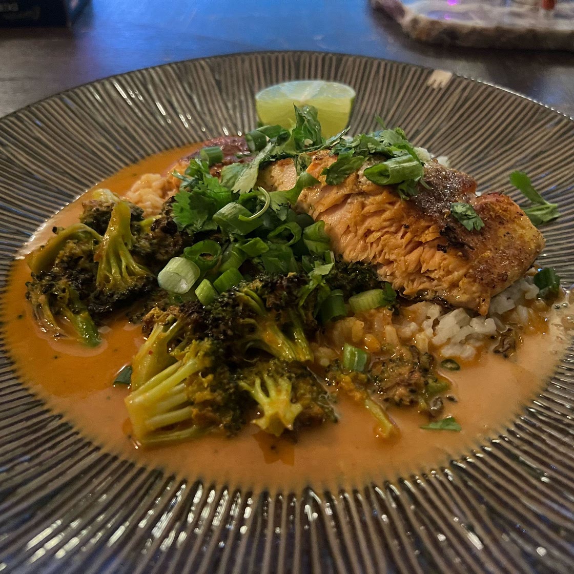 Coconut Curry Salmon with Garlic Butter