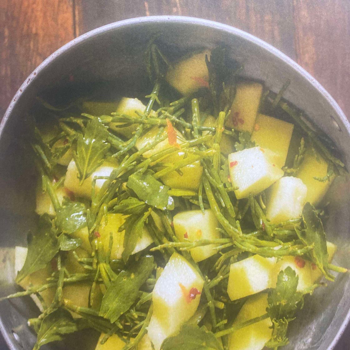 Salade de Salicorne, de Melon Miel et de Caquillier