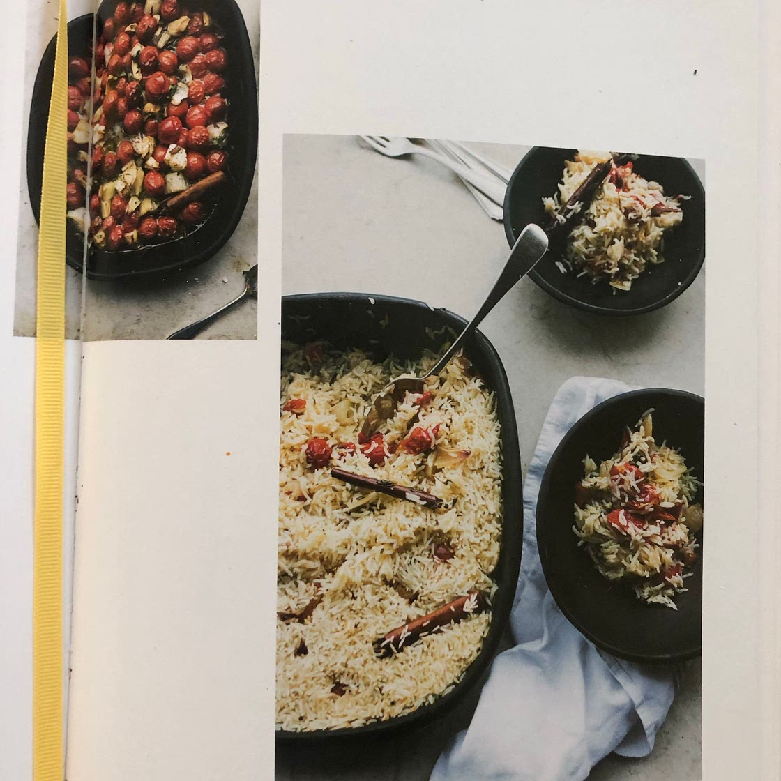 Baked rice with confit tomatoes and garlic