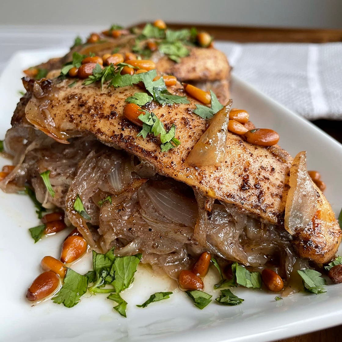 Musakhan stuffed chicken breast 