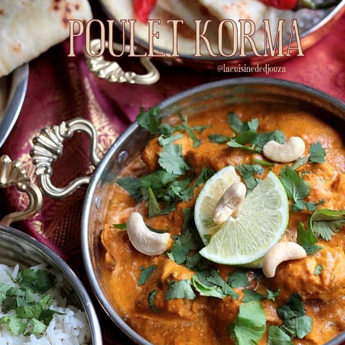 Recette Poulet korma, simple et rapide