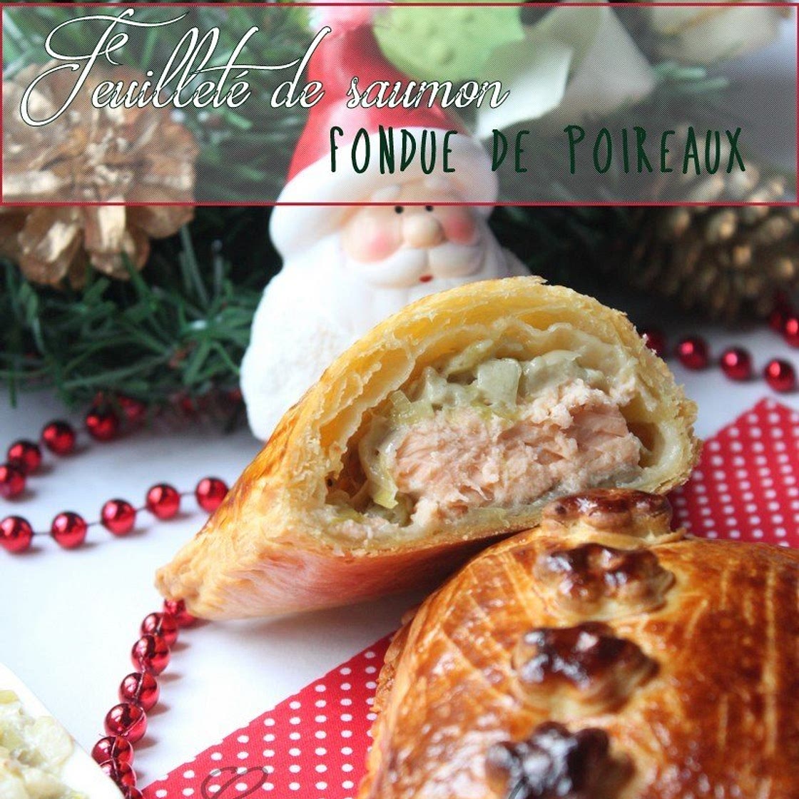 Feuilleté de saumon et sa fondue de poireaux