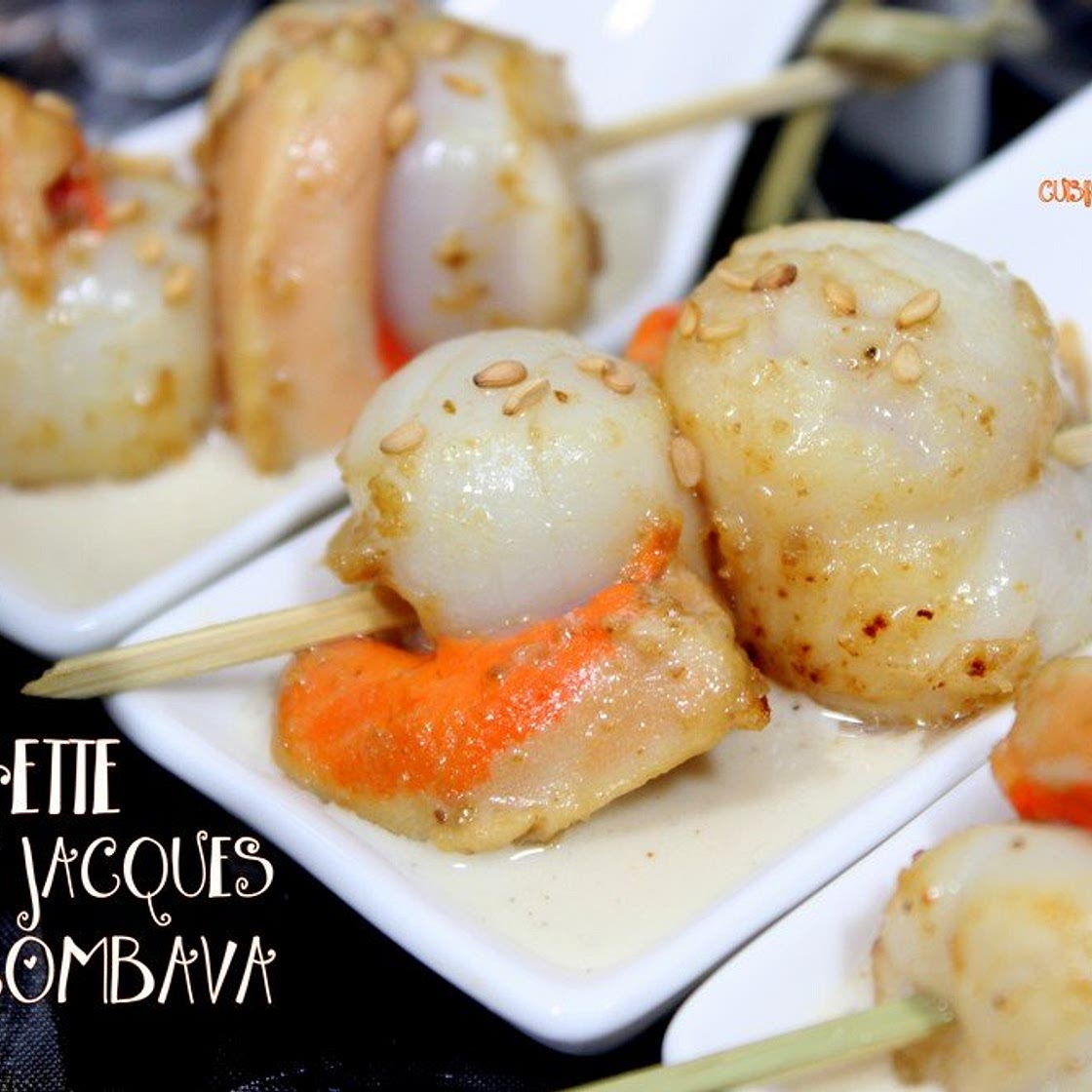Brochette de saint jacques marinade au combava