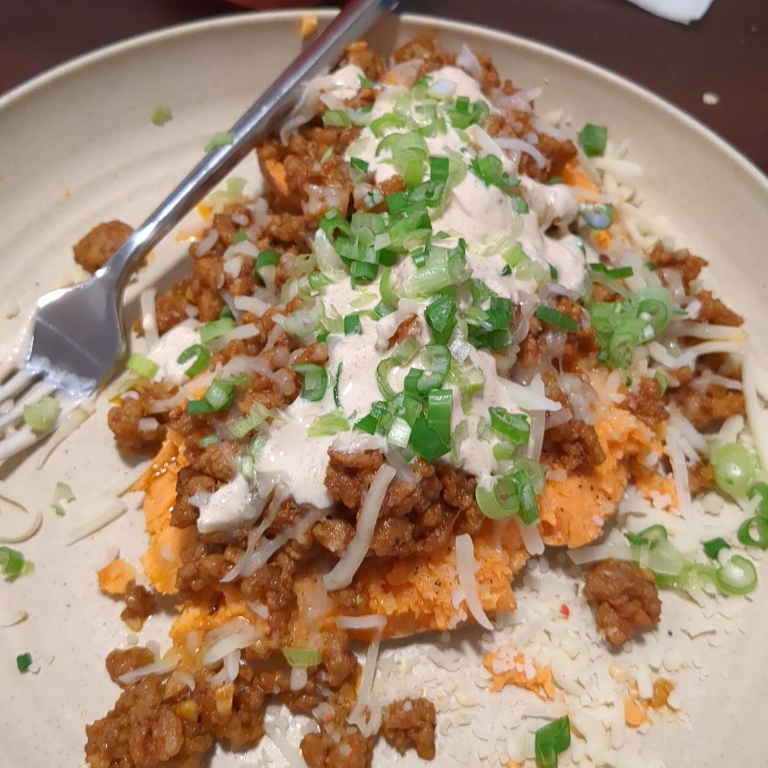 Pork Chili Loaded Sweet Potatoes