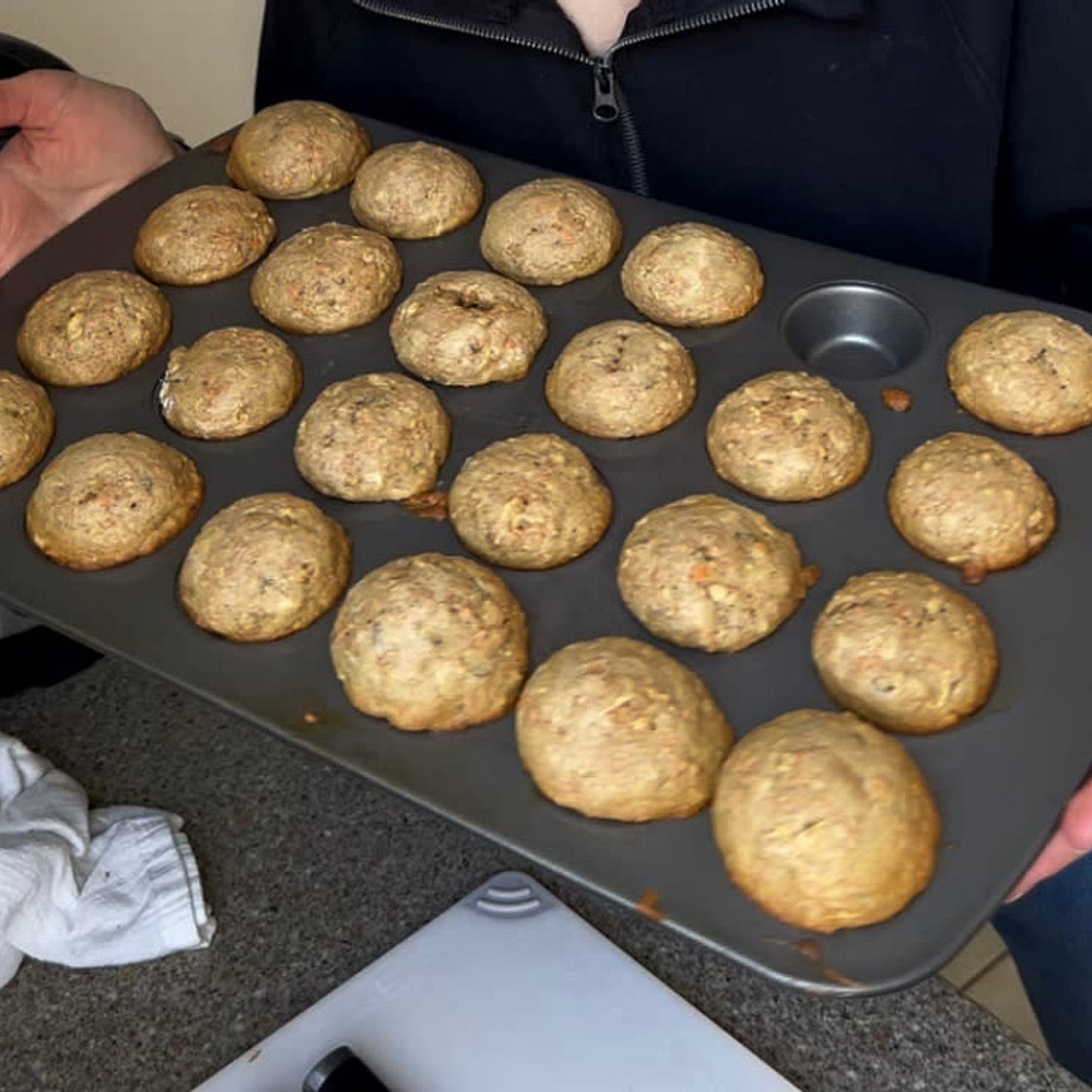 Apple lentil muffins