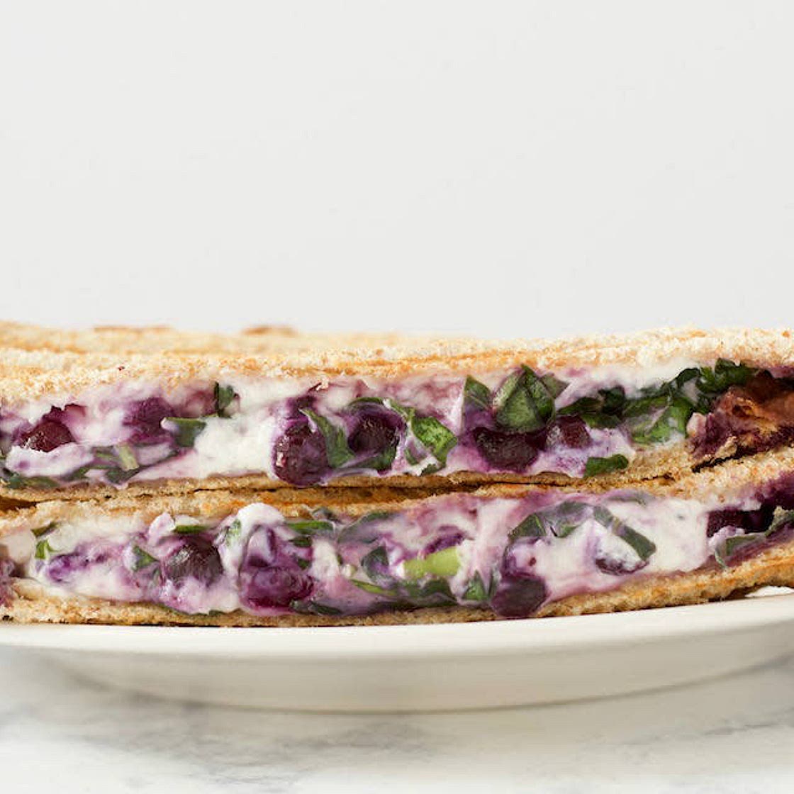BLUEBERRY BASIL & GOAT CHEESE PANINI SANDWICH