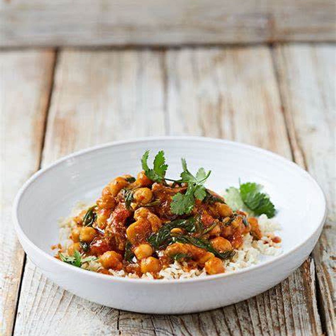 Spinach and chicken curry