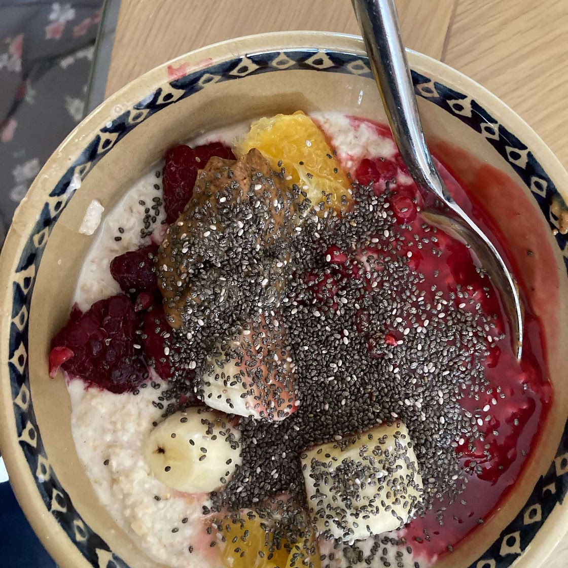 Healthy porridge bowl