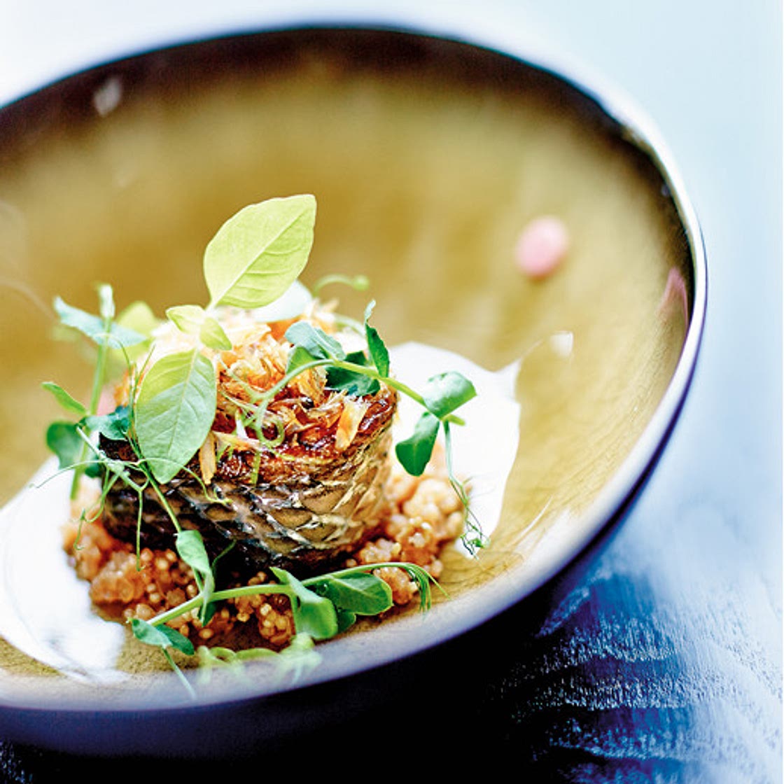 Bar de ligne, crème au Noilly Prat