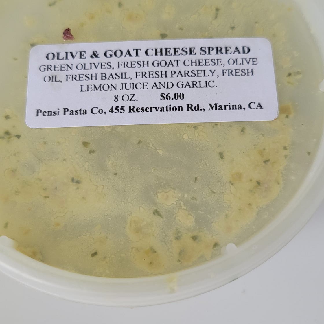 Green olive & goat cheese spread