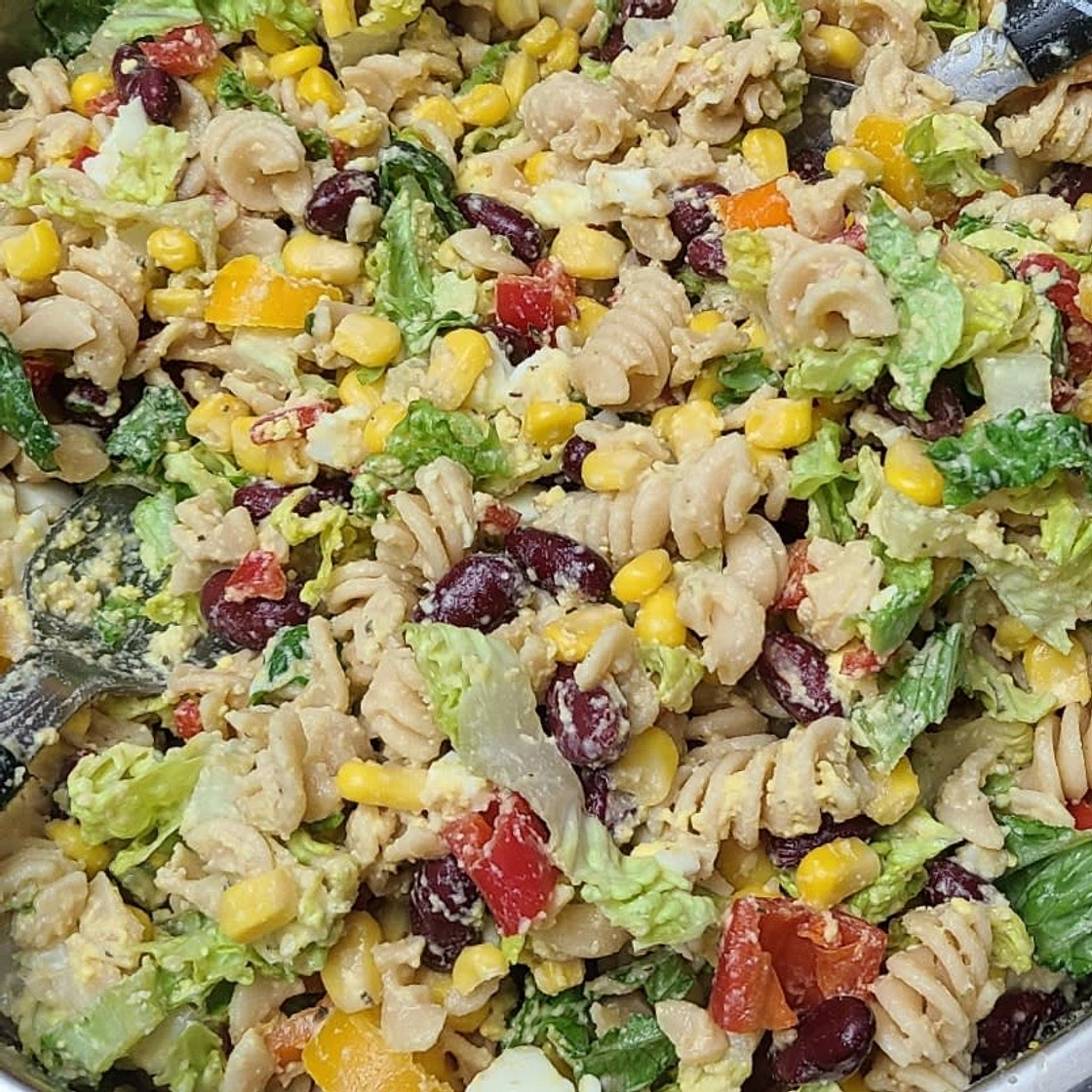 Protein Pasta Salad (low-calorie, vegan)