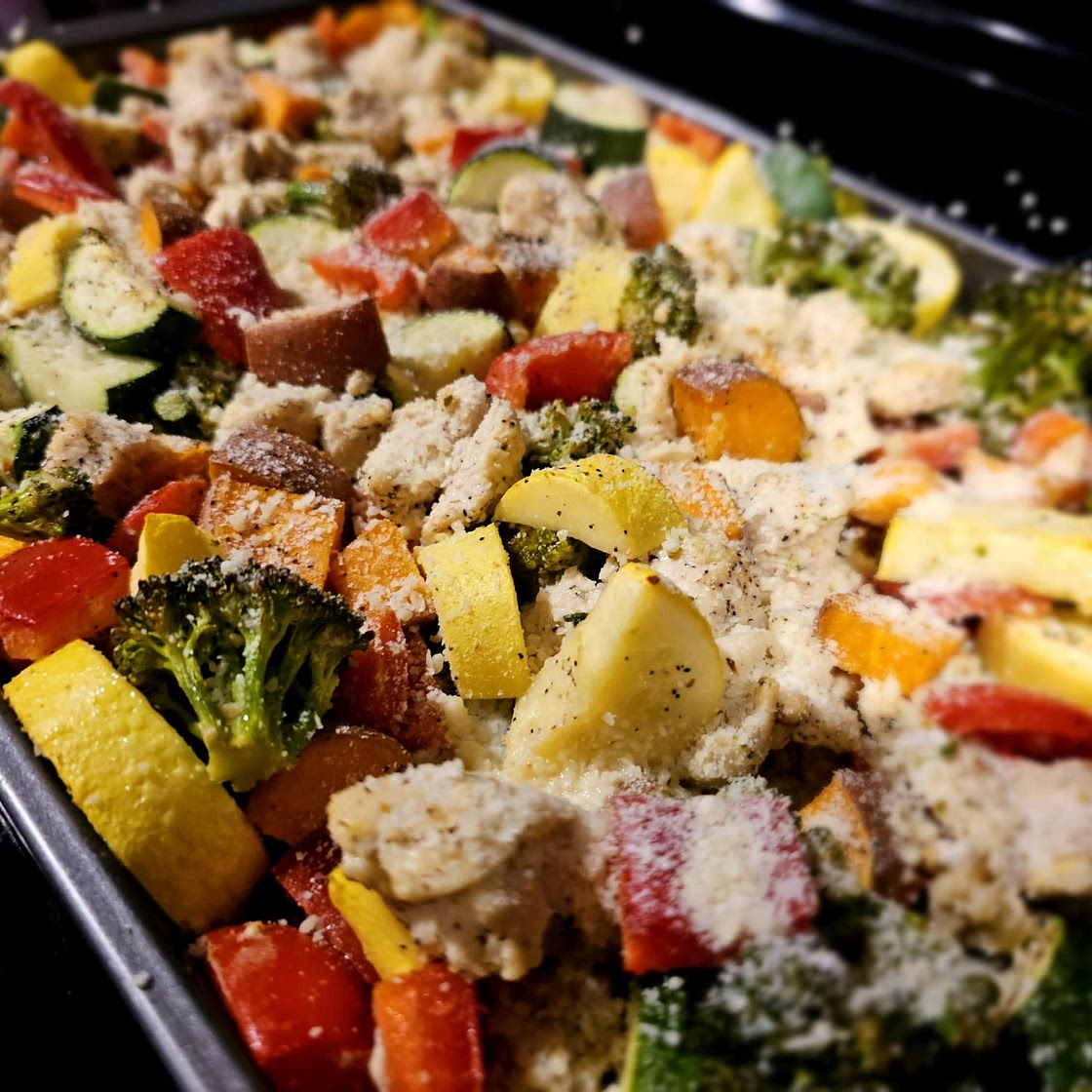 Sheet Pan Chicken and Rainbow Vegetables