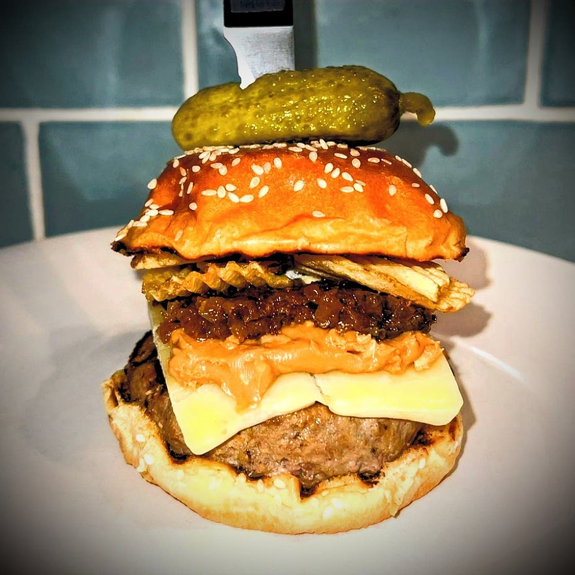 Triple Crunch Burger