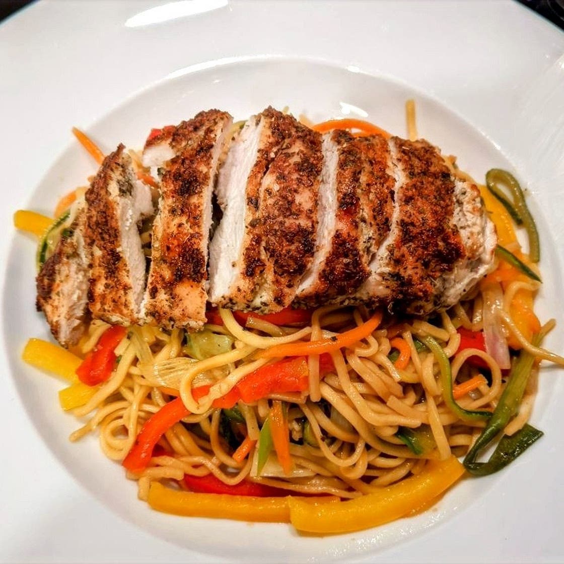 Thai Style Spicy Chicken with Stir Fry Noodles