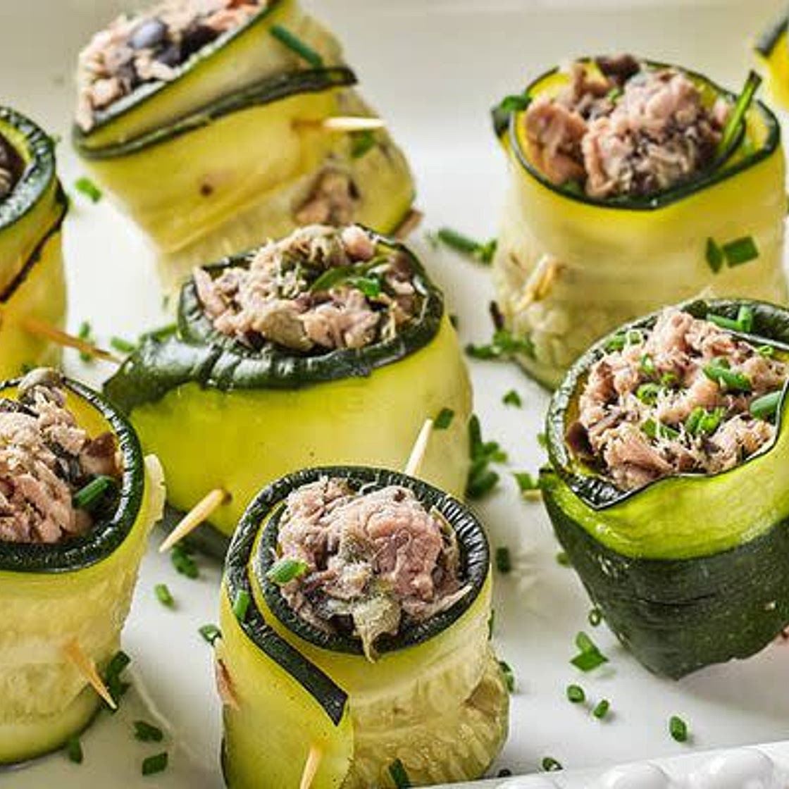 Roulades de courgettes au thon