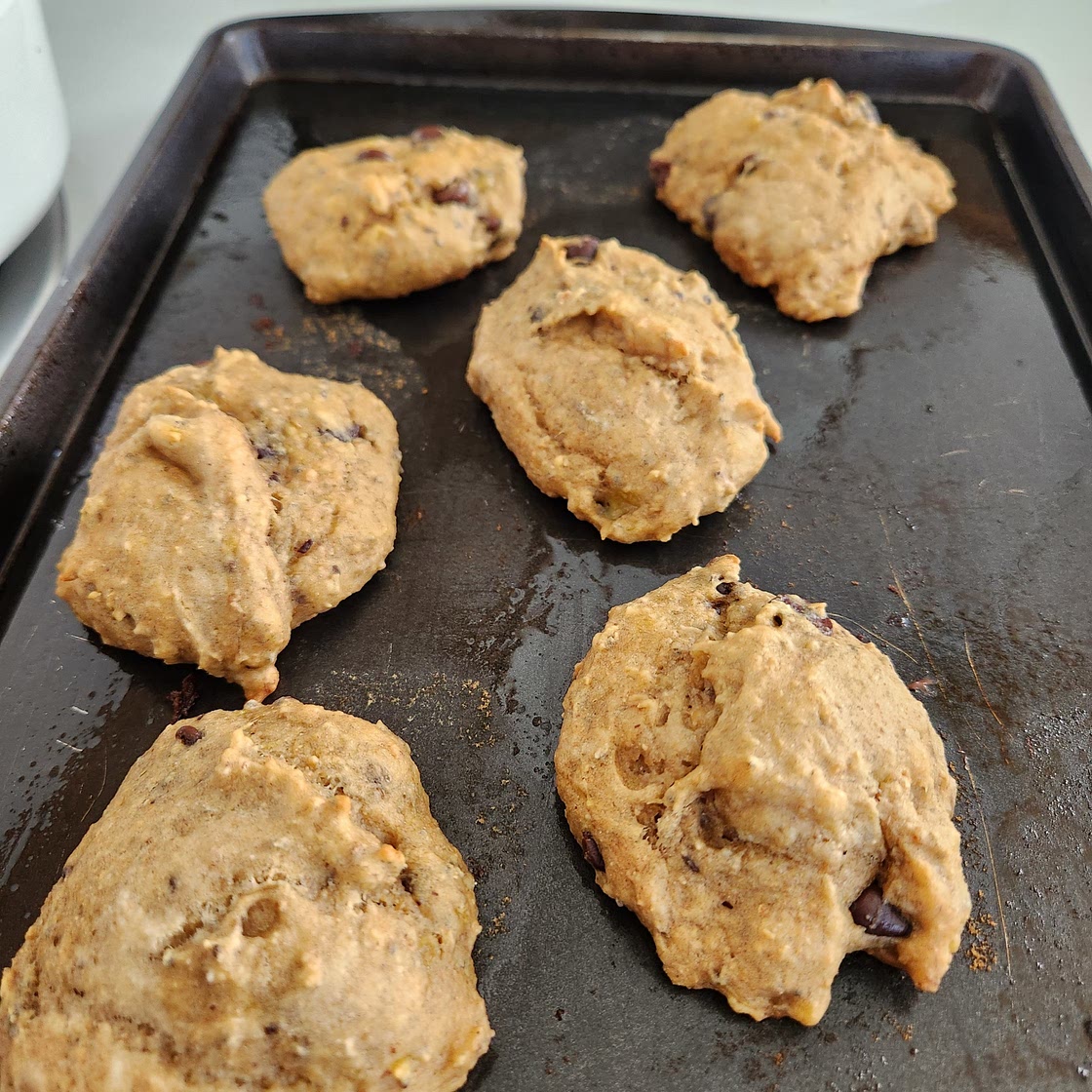 Wholesome banana chi chocolate chip cookies