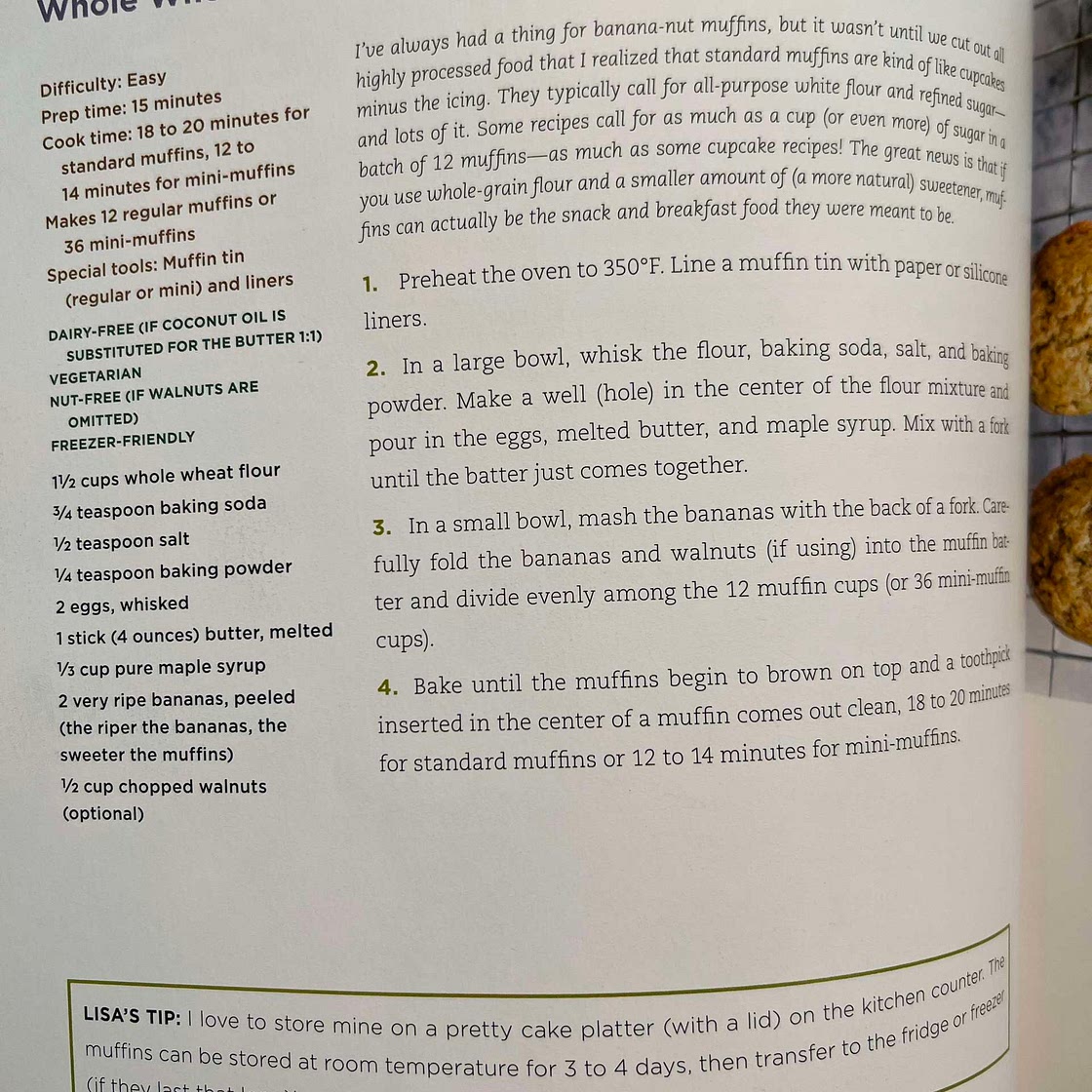 Whole Wheat Banana Nut Muffins