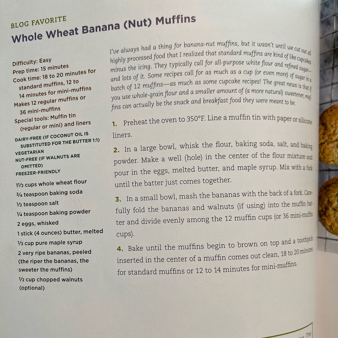 Whole Wheat Banana Nut Muffins