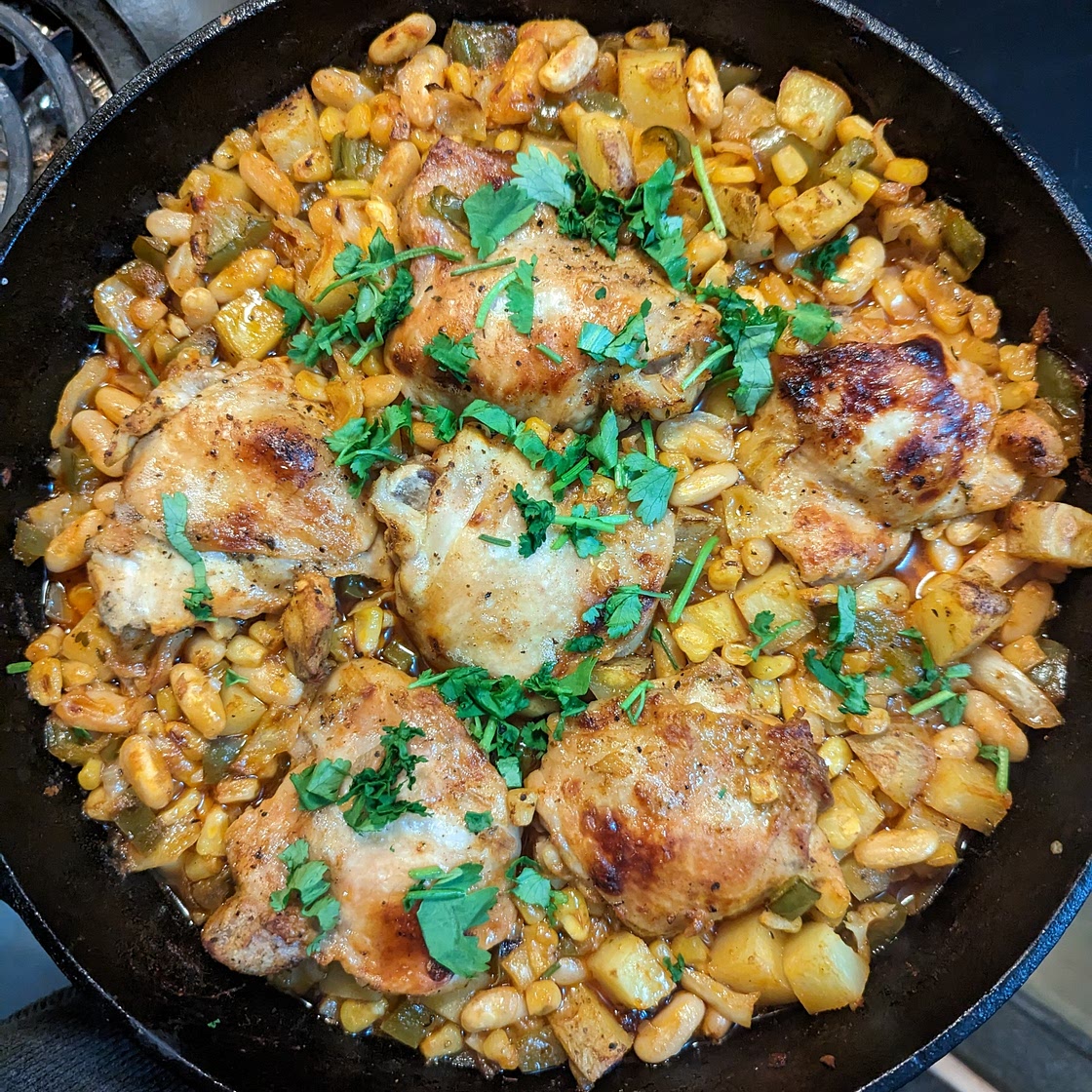 One Pan Chicken and Beans: keto friendly