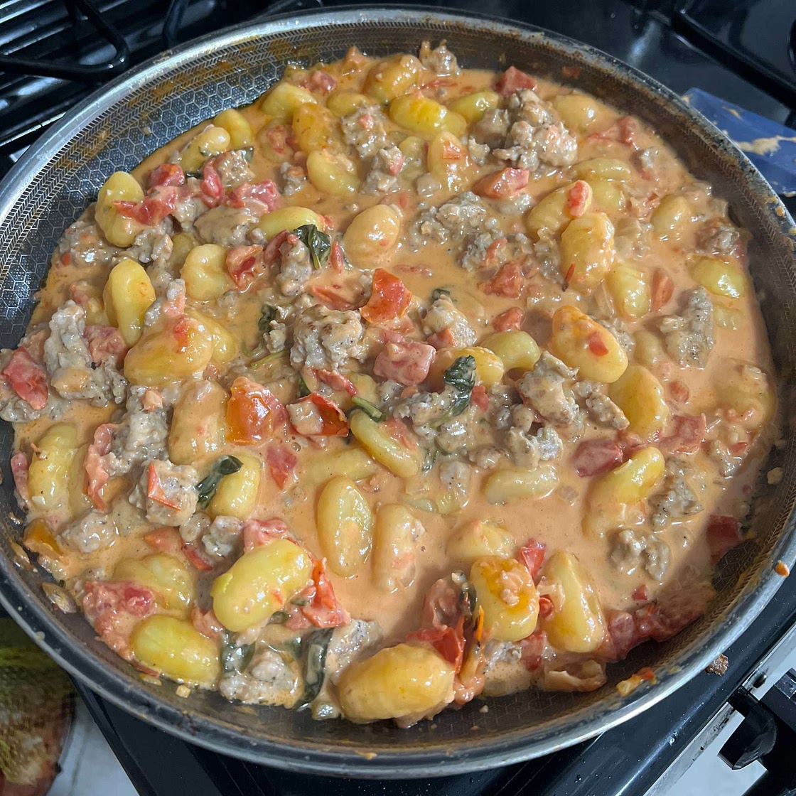 One Pan Creamy Gnocchi with Sausage
