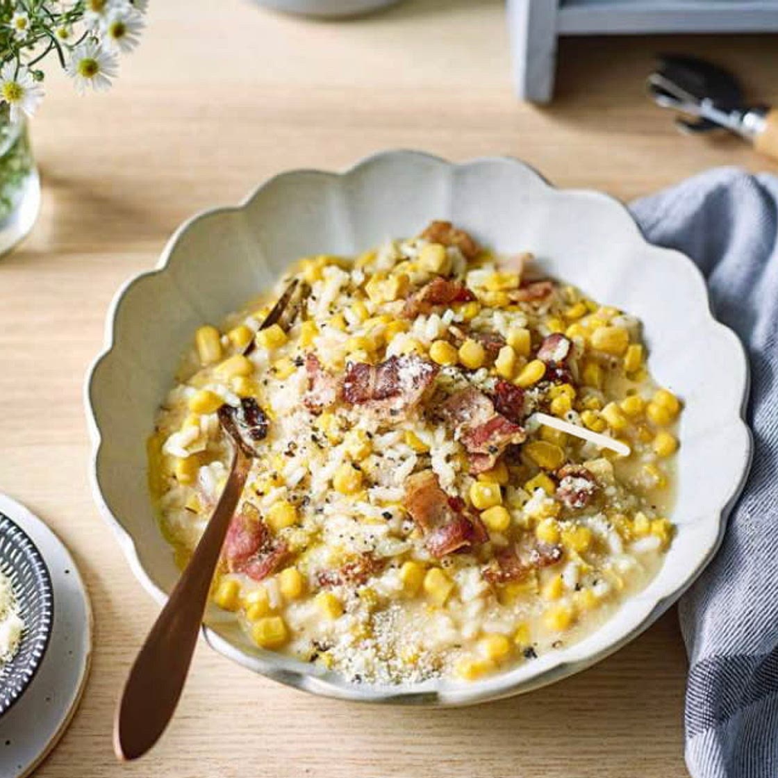 Sainsbury’s Magazine Bacon and Sweetcorn risotto 