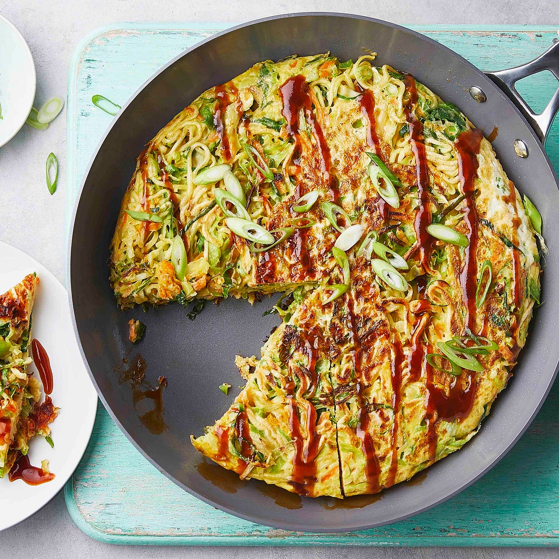 Vegetable noodle pancake