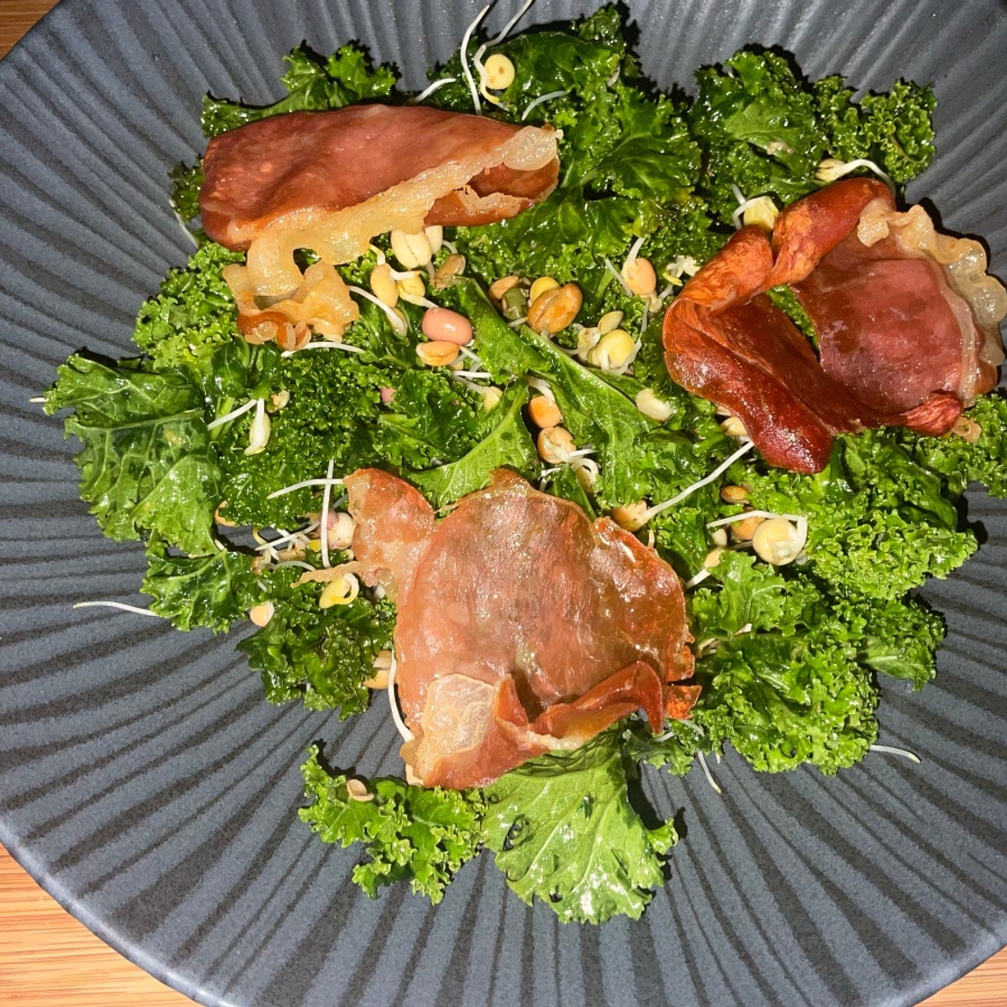 Lemony Kale Salad with Crispy Parma Ham